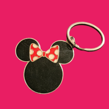 Disney Parks Metal Red Bow Minnie Mouse  Keychain Key Ring - $6.55