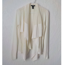 White House Black Market Ivory White Knit Cardigan Open Tunic Women size XS - £19.55 GBP