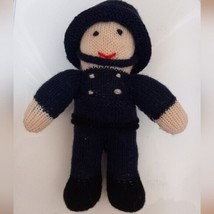 Handcrafted policeman knitted bear doll new - £17.36 GBP