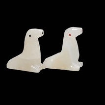 Pair Of White Onyx Seal Hand Carved Figurines - $7.32