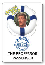 Professor Gilligans Island S.S. Minnow Name Badge Halloween Cosplay Pin Back - £11.38 GBP