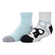 NEW Girls Cuddl Duds Plushfill Slipper Socks 2 pr set sz M/L 4-10 French... - $11.95