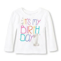 Girls 1st First Birthday Long Sleeve Shirt 9-12 or 12-18 Months Rainbow - £4.78 GBP