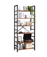 6 Tier Bookshelf , Modern Freestanding Display Bookcase Shelf, Vintage W... - €73,20 EUR