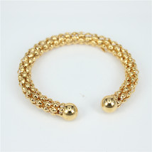 2022 New 316L Stainless Steel Cuff Bangle &amp; Bracelet Gold Color Open Bangle Brac - £12.04 GBP