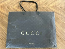 Authentic Classic Gucci Brown Paper Shopping Gift Bag 19 x 14 X 7" - $23.19