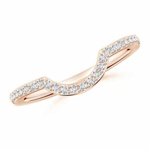 ANGARA Classic Diamond Curved Comfort Fit Wedding Band in 14K Solid Gold - £843.41 GBP
