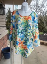 Nwot Alfred Dunner Tropical Floral Print Top Xl - £17.29 GBP