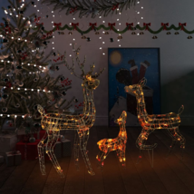 Acrylic Reindeer Family Christmas Decoration 300 LED Colorful - £194.59 GBP