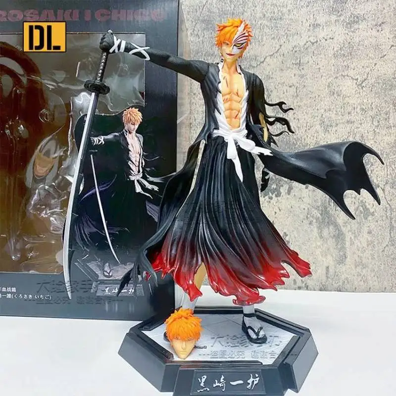 31cm Bleach Thousand Year Blood War Anime Figure Gk Kurosaki Ichigo Ban Kai - £46.59 GBP+