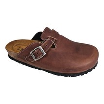 Naot Spring 1000 Brown E92 Leather Buckled Slides Women&#39;s 5 EU 36 $160 - £96.30 GBP
