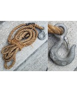 Authentic Antique Barn Rope Hook Approx. 17ft Length 1in thick - $1,278.35 MXN