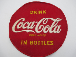Coca-Cola Patch Vintage Embroidered Drink In Bottles 7 Inch 1950s - $14.85