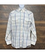 Vintage Wrangler Med Shirt Pearl Snap Down Cowboy Long Sleeve X-Long Tai... - $229.08 MXN