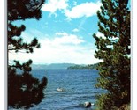 Vista Di Cristallo Bay Lago Tahoe California Ca Unp Cromo Cartolina C20 - $4.04