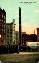 Vtg Postcard c 1907 Oregon Trail Monument Expo Seattle WA Pioneer Sq Totem Pole - £31.44 GBP