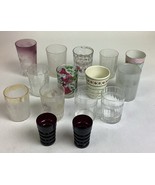 Lot Of 15 Miscellaneous Tumblers - Northwood, EAPG - Floral/Etched/Frosted - $24.74