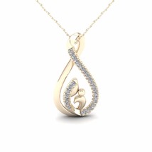 10K Yellow Gold 0.07ct TDW Diamond Mother Child Infinity Necklace - £159.86 GBP