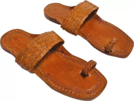 Mens Kolhapuri Leather chappal Jesus BOHO ethnic Sandals HT108 US size 7-12 - £31.30 GBP