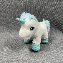 Dan Dee Unicorn 17” Plush White Colorful Stuffed Animal Toy Embroidered Eyes - £15.39 GBP