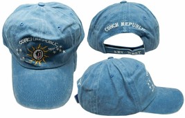 Conch Republic Key West 1828 Aqua Blue Cotton Adjustable Embroidered Cap Hat - £18.57 GBP