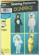 Simplicity Sewing Pattern 3596 Costume Jumpsuit Hoodie Toddler 1/2-4 - £7.18 GBP