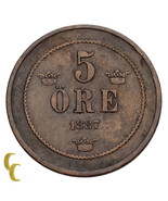 1887 Sweden 5 Ore (VF) Very Fine Condition - £24.25 GBP