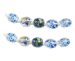 3 Types of Beads ~  Handcrafted Glass Beads ~ Button Flower Beads - £11.99 GBP