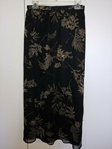 David Brooks Ladies Long Sheer Lined Black Floral SKIRT-8-WORN ONCE-POLYESTER - £7.58 GBP