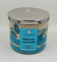 Bath &amp; Body Works Hibiscus Waterfalls Large 3 Wick Candle 14.5 oz - £19.92 GBP