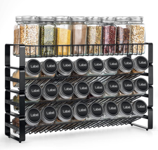 JONYJ 4 Tier Stackable Seasoning Rack Organizer, Detachable Countertop Spice Jar - £29.21 GBP