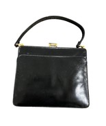 Koret Vintage Black Leather Handbag With Gold-Tone Clasp &amp; Adjustable Strap - $1,370.84 MXN