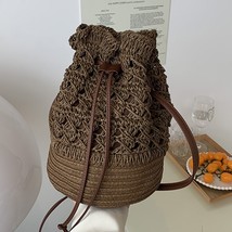 Bohemian Holliw Straw Bag For Women Summer Woven Bucket Bag Holiday Lady Beach B - £21.79 GBP