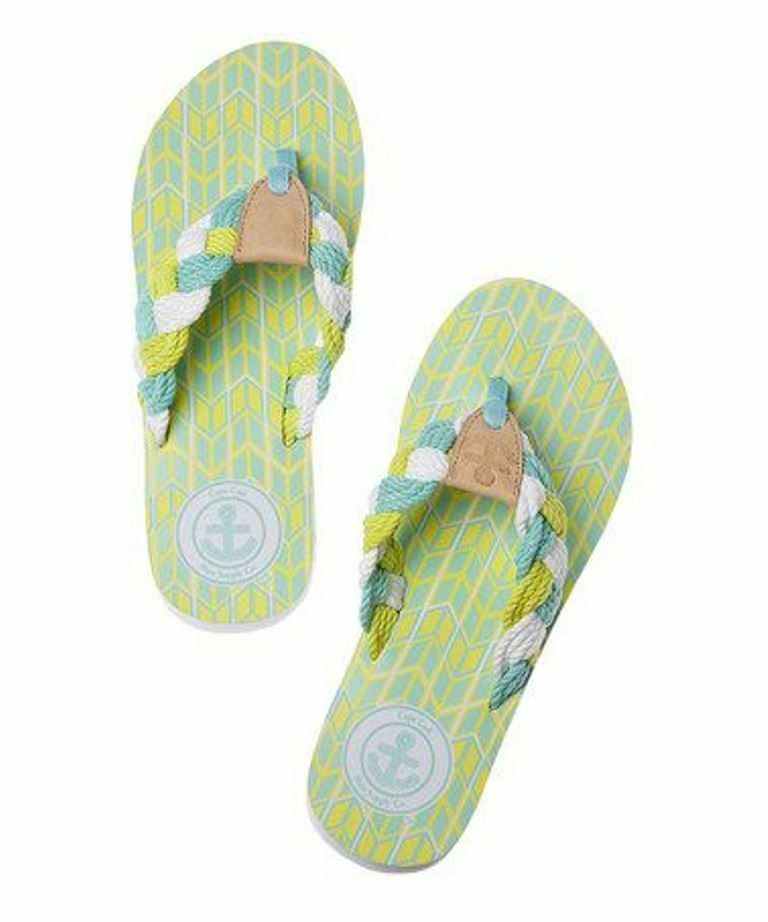 CAPE COD SHOE Supply Co. LIME Braided THONG Flip Flops HAND MADE Rope SE... - $73.25