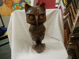 Hand Carved Wooden Owl estate find northern minnesota totem original art... - £70.76 GBP