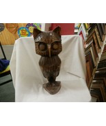 Hand Carved Wooden Owl estate find northern minnesota totem original art... - $89.99