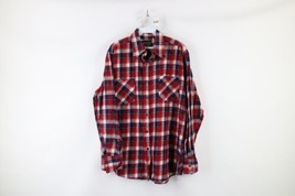 Vintage 70s Streetwear Mens Large Double Pocket Collared Flannel Button ... - £38.75 GBP