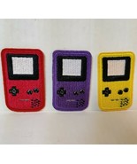 Set Of Three 2.5&quot; Pink Purple Yellow Nintendo Gameboy Color Iron-on Patches - $12.21 CAD