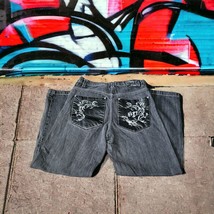 Vintage Southpole Jeans Mens 34x32 Black Baggy Hip Hop Rap Streetwear NYC - £142.38 GBP