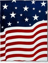 Large American Flag 50X60 Inch Plush Soft Blanket Warm Throw #10 United States - £18.62 GBP