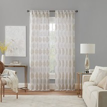Waverly Curtain Panel Velero Embroidered Pinch Pleated Sheer Window 25 x 108in - $28.00