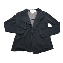 Caslon Jacket Womens Large Black Lightweight Casual Drapey Open Front Cotton - $22.65