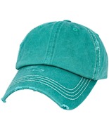 Turquoise Vintage Washed Distressed Cotton Stitching Hat Baseball Cap Ad... - $34.17 CAD