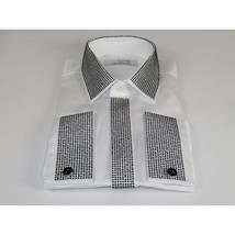 Men CEREMONIA Formal Shirt Rhinestone 100% Cotton Turkey #stn 13 tsb white Fancy image 4