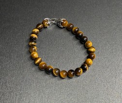 David Yurman 925 Sterling Silver Spiritual Bead Tiger&#39;s Eye Ball Men Bra... - €423,74 EUR