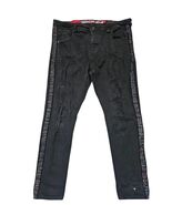 Smugglers Moon Black Rhinestone Stripe Jeans | Waist 42 x Length 32| Str... - $720.01 MXN