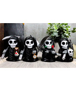Ebros Time Waits for No Man Mini 4&quot; Tall Chibi Grim Reapers Figurines Se... - £26.31 GBP