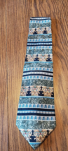 Roundtree &amp; Yorke Men&#39;s 4 Inch Wide Extra Long Striped Silk Necktie - £7.81 GBP