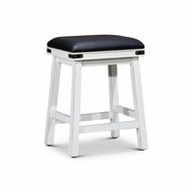 DTY Indoor Living Cortez Bonded Leather Stool, White Finish, 24&quot; Counter Height, - £75.13 GBP