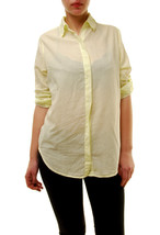 SUNDRY Womens Shirt New Button Down Elegant Stylish Casual Neon Yellow Size S - £43.84 GBP